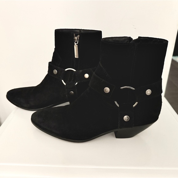 SAINT LAURENT WEST Suede Ankle Harness Boots - VG - 38 1/2 - Picture 4 of 14